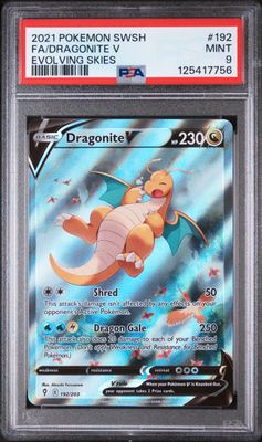 Dragonite V 192/203 Pokemon Evolving Skies Alternate Art PSA 9