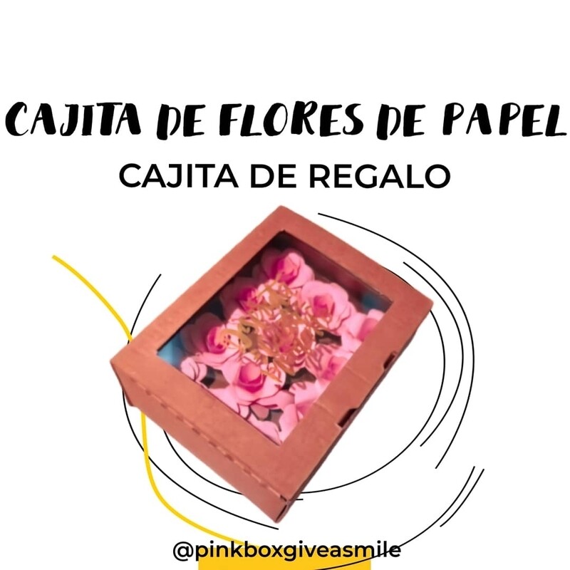 Cajita con flores de papel