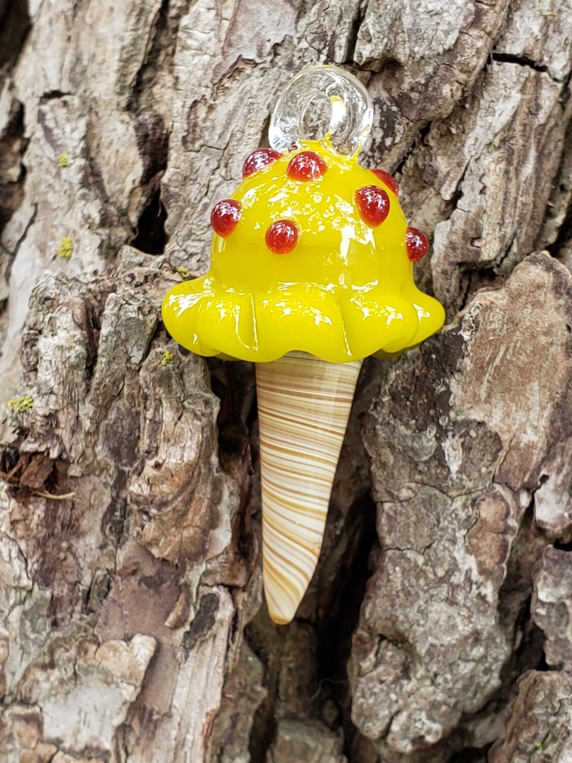 Lemon Berry Ice Cream Cone Pendant