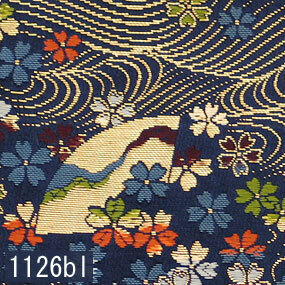 Japanese woven fabric Kinran  1126bl