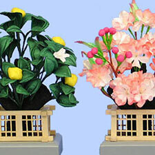 Flower Trees for Hina Dolls, Sakura Tachibana and Ko-haku-bai