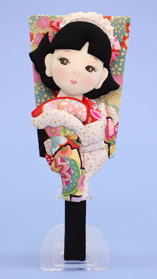 Sekku Hagoita Kimono Girl with Meido clothes.