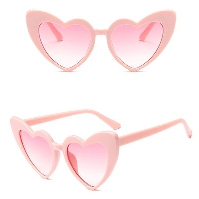 Retro Heart Glasses - Pink & Pink Lens