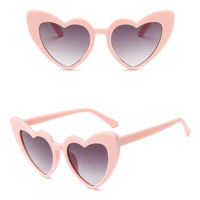 Retro Heart Glasses - Pink & Charcoal Lens