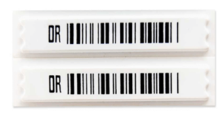 Etiqueta autoadhesiva ACUSTOMAGNÉTICA con Código de barras. (CAJA X 5.000 UNIDADES).