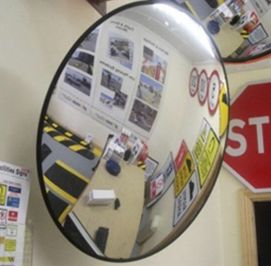 Espejo de seguridad y vigilancia convexo de 40cm, Incluye soporte y chazos de anclaje