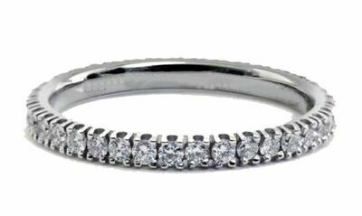 Anello veretta eternity oro 18kt. diamanti naturali Ct. 0.28