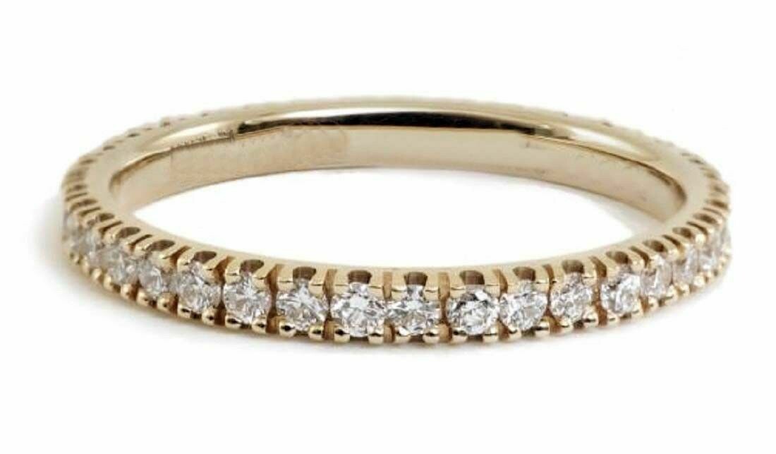 Anello veretta eternity oro Giallo 18kt. diamanti Ct.0.28