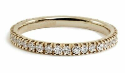 Anello veretta eternity oro Giallo 18kt. diamanti Ct.0.28