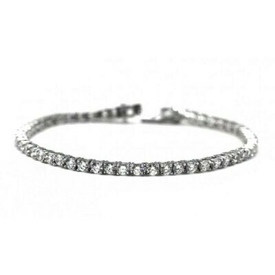 Bracciale tennis argento sterling 925 con zirconi taglio brillante uomo donna