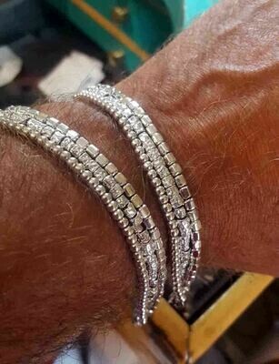 Bracciale argento 925 pepite stile Dodo Tre fili regalo donna ragazza gioielli