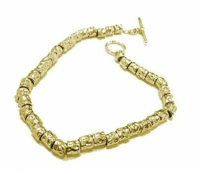 Bracciale Argento 925 Giallo Tipo Dodo pepite granelli gioielli uomo donna