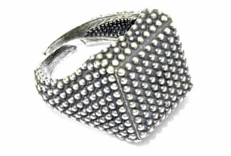 Anello argento 925 massiccio uomo donna modello chevalier puntato gioielli