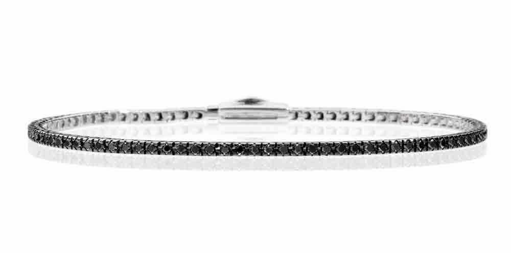 Bracciale tennis oro 18kt. con diamanti black certificati regalo uomo donna