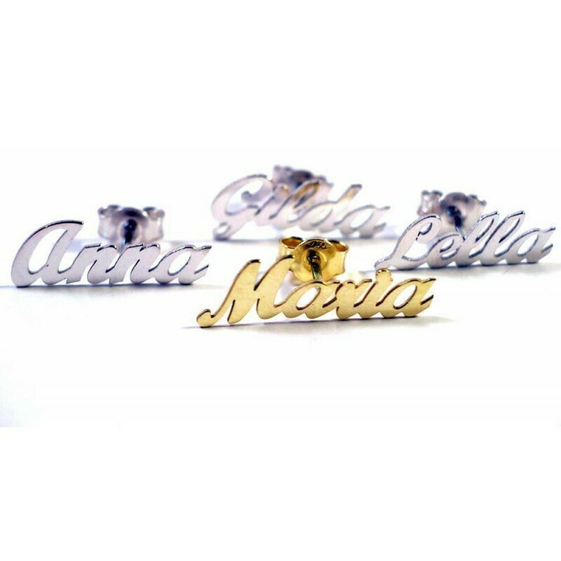 Mono orecchino nome oro 18 kt. 750/000 regalo donna regazza