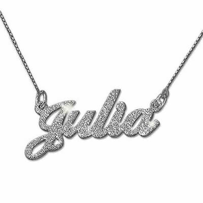Collana con nome argento sterling 925 effetto diamantato novità donna ragazza