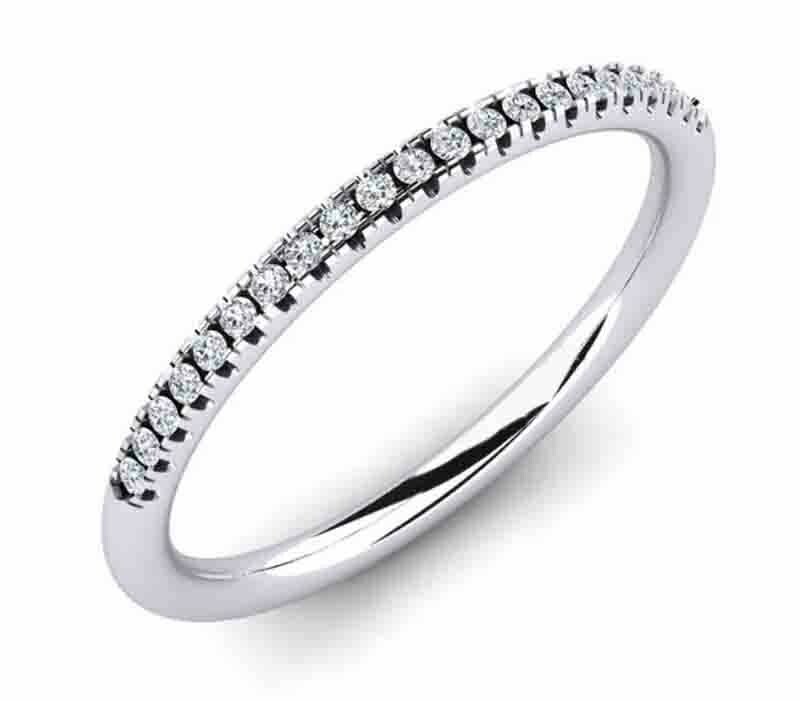 Anello Eternity oro bianco 18 kt. diamanti Ct. 0.18