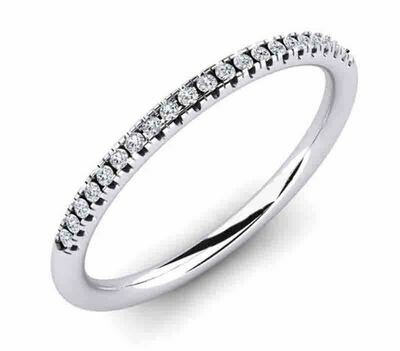 Anello Eternity oro bianco 18 kt. diamanti Ct. 0.18