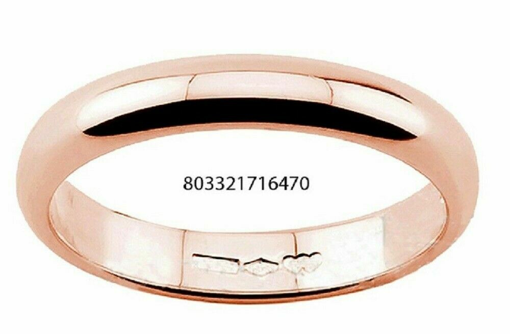 Fede Oro Rosa 18kt. Grammi 5 Matrimonio nozze Incisione Gratuita