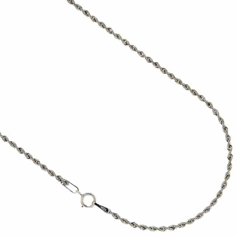 Girocollo Collana Oro 18 kt. modello fune Donna Uomo, Colore: Oro Bianco