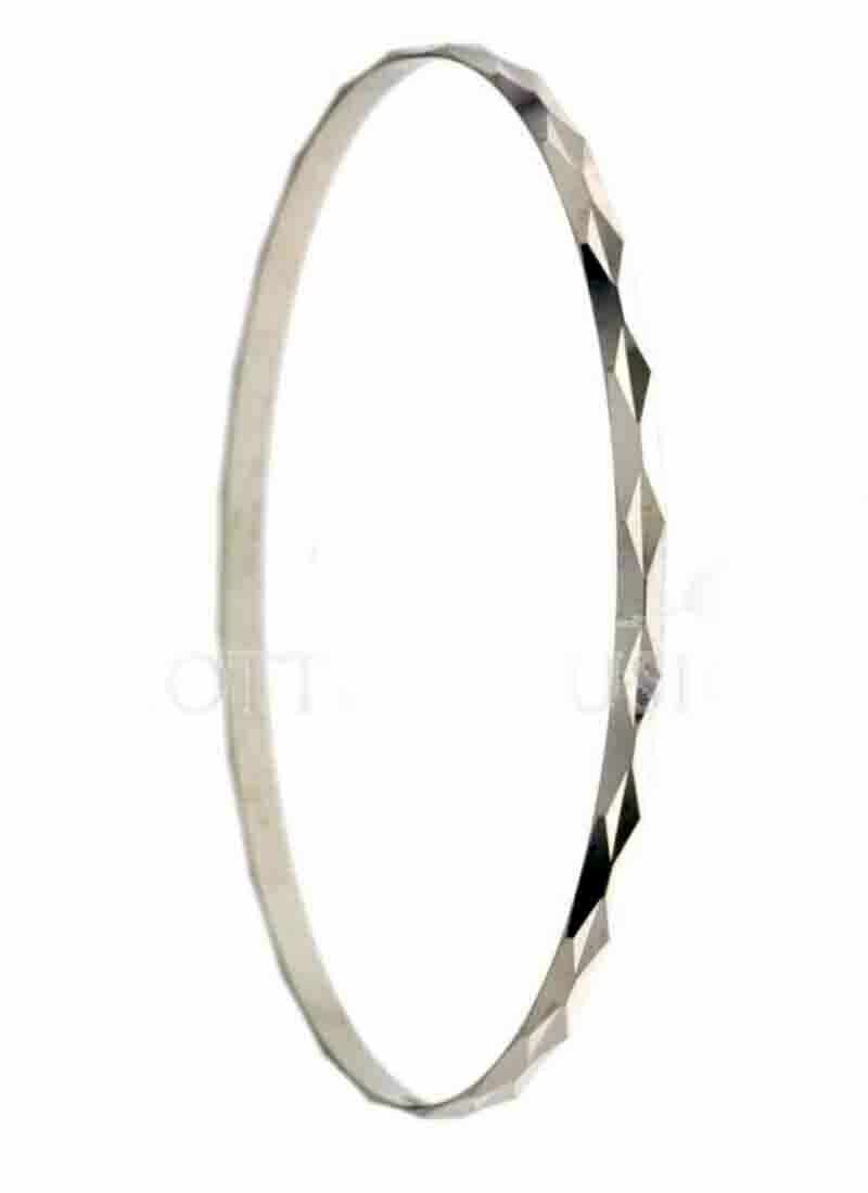 Bracciale rigido senza chiusura oro 18 kt. regalo donna ragazza gioielli, Colore: Oro Bianco