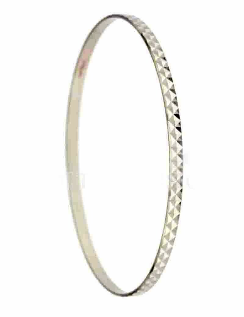 Bracciale rigido senza chiusura oro 18 kt. regalo donna ragazza gioielli, Colore: Oro Bianco