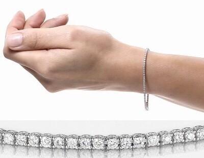 Bracciale tennis argento sterling 925 con zirconi taglio brillante uomo donna