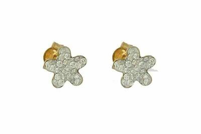 Orecchini Oro 18 kt. zirconi Brillanti Stella Regalo Donna Ragazza
