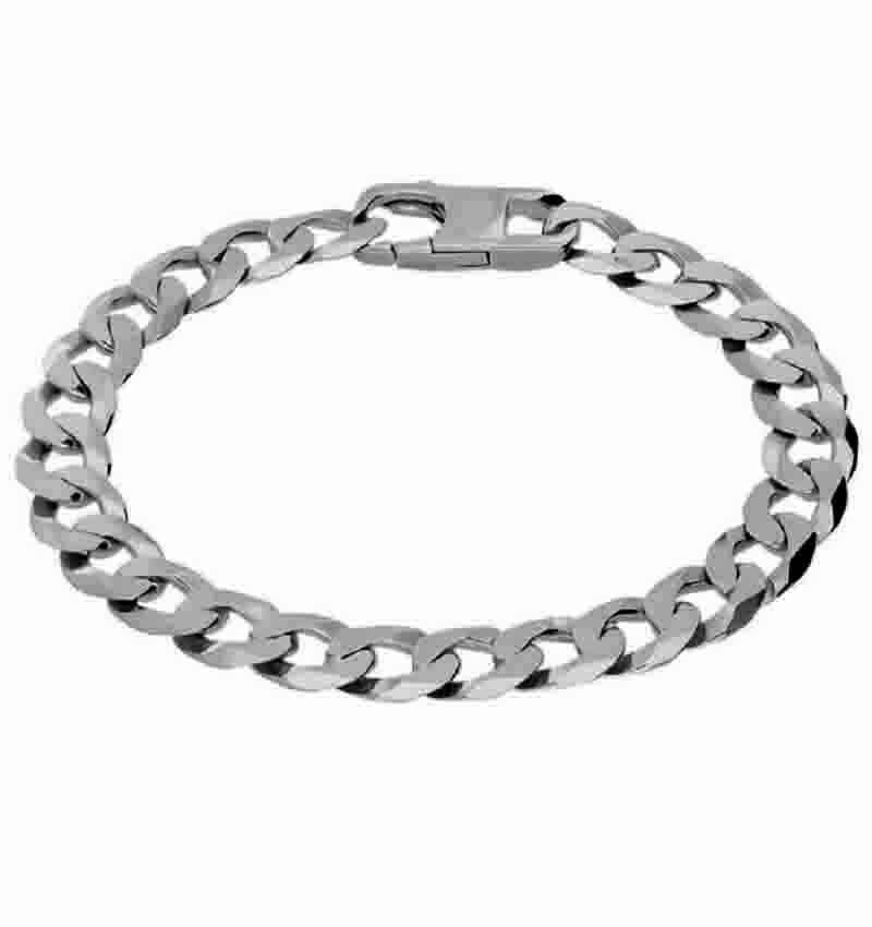 Bracciale Argento 925 Catena Grumetta Massiccio regalo uomo donna rodiato promo