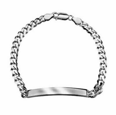 Bracciale Argento 925 Grumetta piastra centrale regalo uomo donna rodiato promo