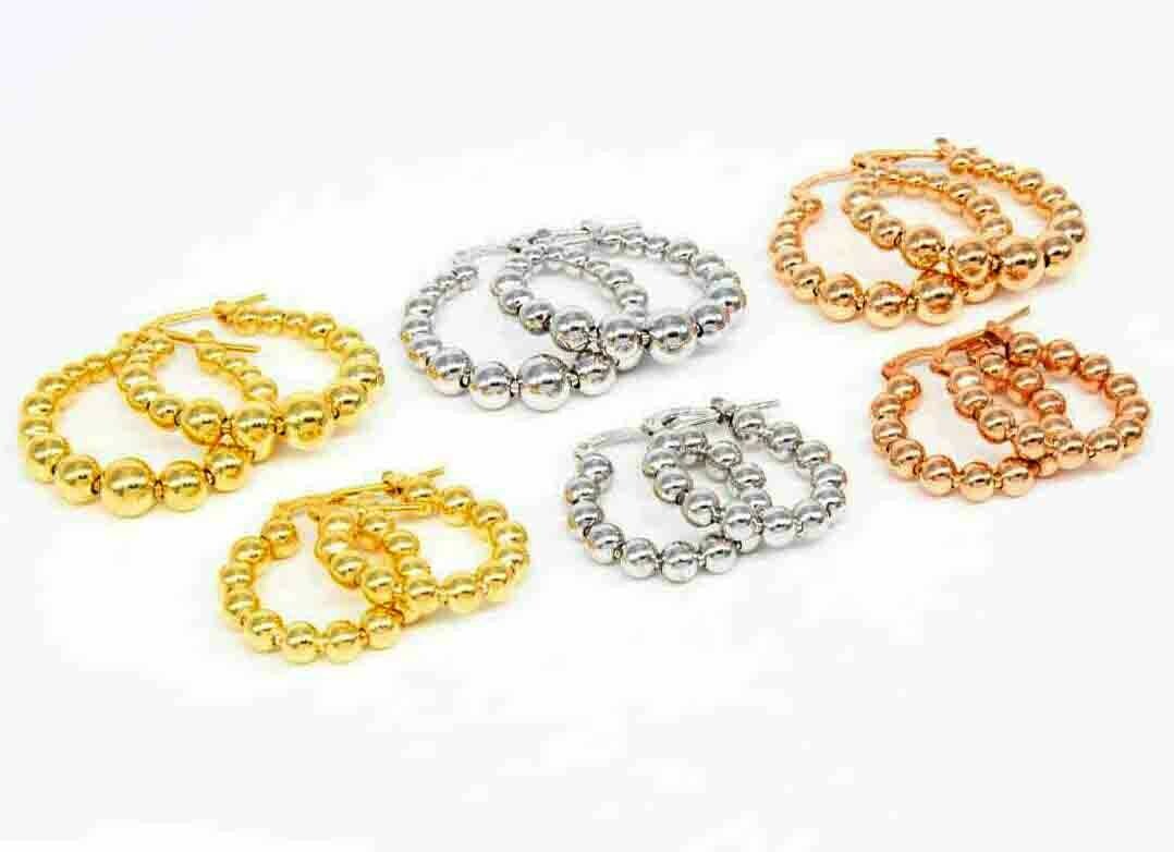 Orecchini Cerchi Argento 925 Pallina Anallergico regalo donna