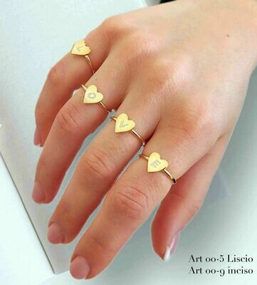 Anello Argento 925 rodiato modello cuore con iniziale regalo donna ragazza
