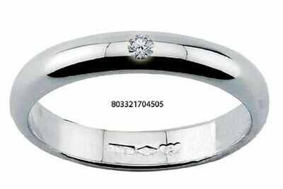 Diana Fede Oro Bianco 18 kt. 750/°° Diamante Naturale Ct. 0.3/ 0.05