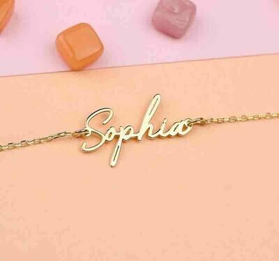 Bracciale con Nome Oro 18 kt, scritta donna bambina ragazza