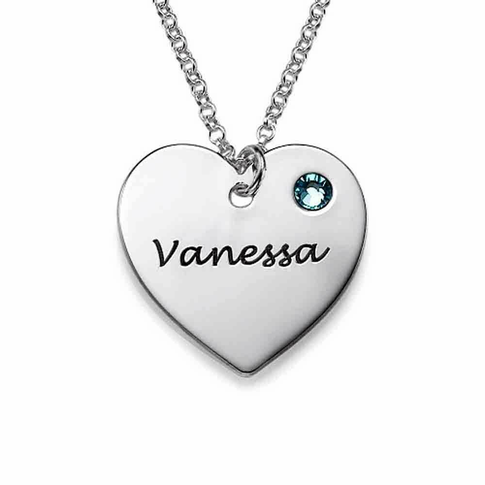 Collana Cuore con zirconia Personalizzata argento 925 rodiato gioielli donna