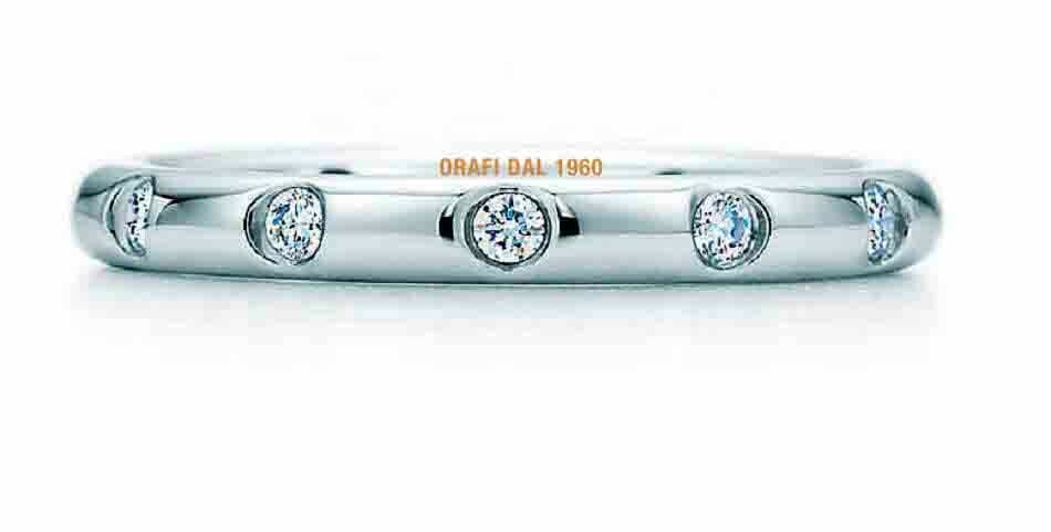 Anello Fede oro 18 kt. con diamanti eternity ct. 0.18 classica matrimonio