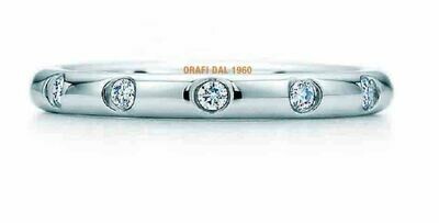 Anello Fede oro 18 kt. con diamanti eternity ct. 0.18 classica matrimonio