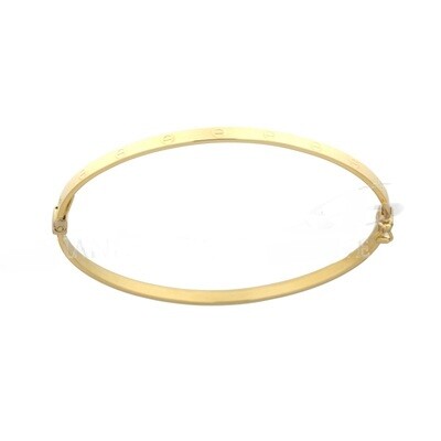 Bracciale Oro Giallo18 kt. Rigido Manetta a canna vuota regalo donna  uomo