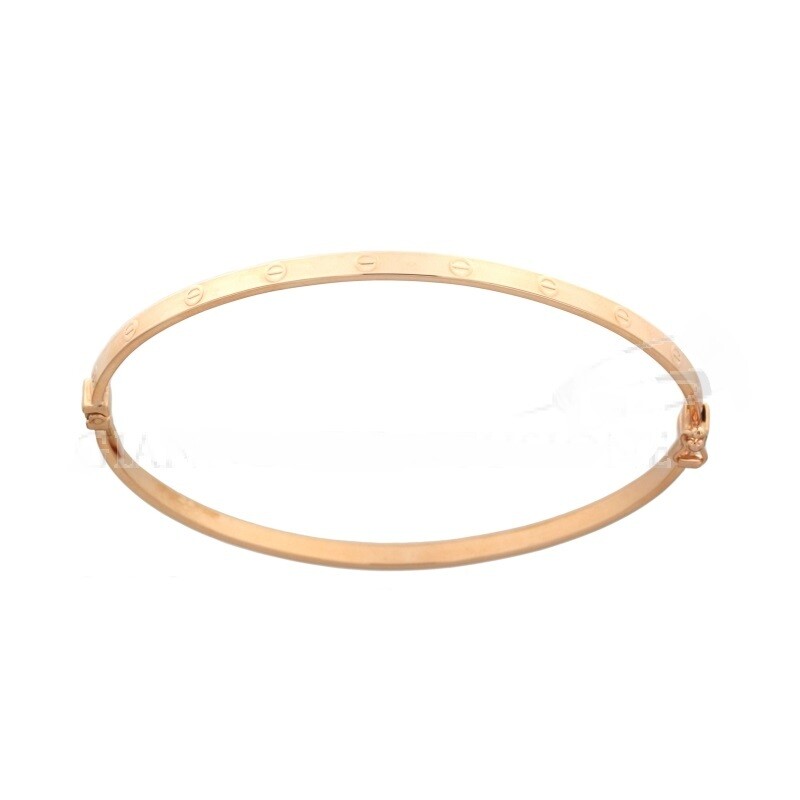 Bracciale Oro Rosa 18 kt. Rigido Manetta a canna vuota regalo donna  uomo