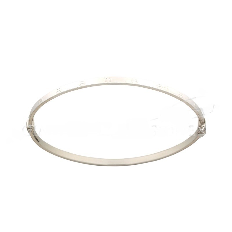 Bracciale Oro Bianco18 kt. Rigido Manetta a canna vuota regalo donna  uomo