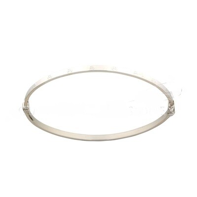 Bracciale Oro Bianco18 kt. Rigido Manetta a canna vuota regalo donna  uomo