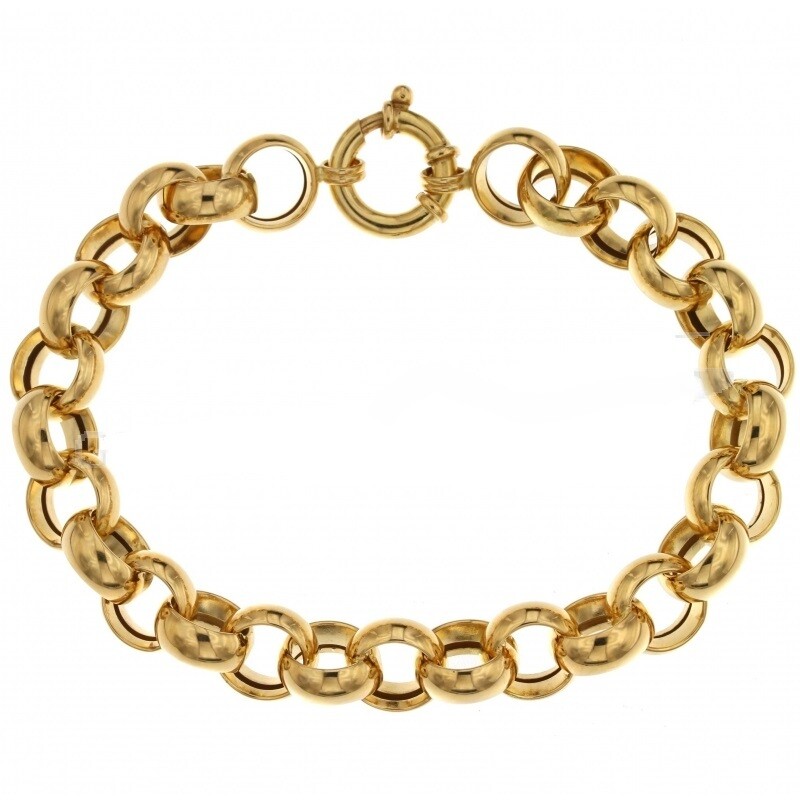 Bracciale oro 18 kt. catena vuota, modello rolo&#39; gioielli donna