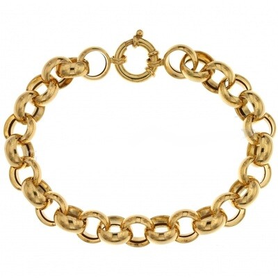 Bracciale oro 18 kt. catena vuota, modello rolo&#39; gioielli donna