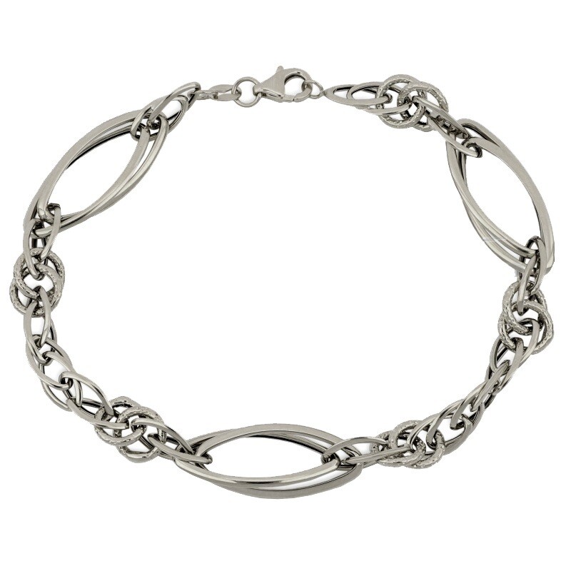 Bracciale a catena vuota oro Bianco 18kt. gioielli donna