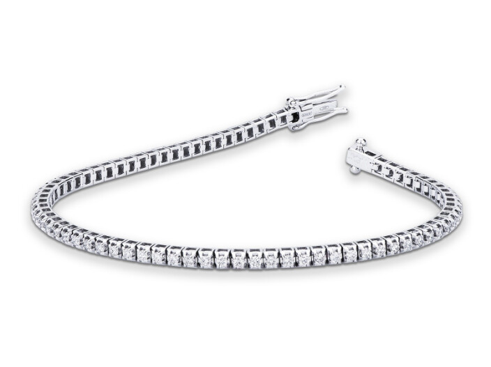Bracciale tennis oro 18kt. con diamanti naturali certificati regalo uomo donna