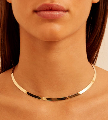 Collana in oro giallo 18 kt. modello schiaccitaa donna