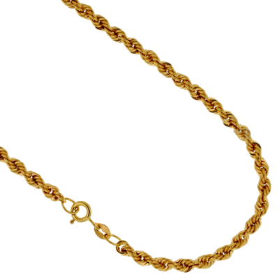 Collana laccio in oro giallo 18kt, modello fune gioielli donna