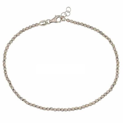 Bracciale oro Bianco 18 kt. sfere 0.15 mm regalo donna ragazza matrimonio nozze