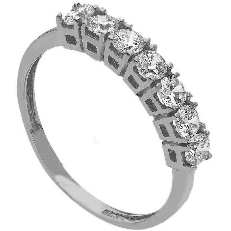 Anello Oro Bianco 18kt. Modello Eternity 7 pietre donna