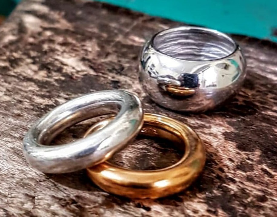 Argento 925 Anello fascione fede fedone tipo Dodo Donna